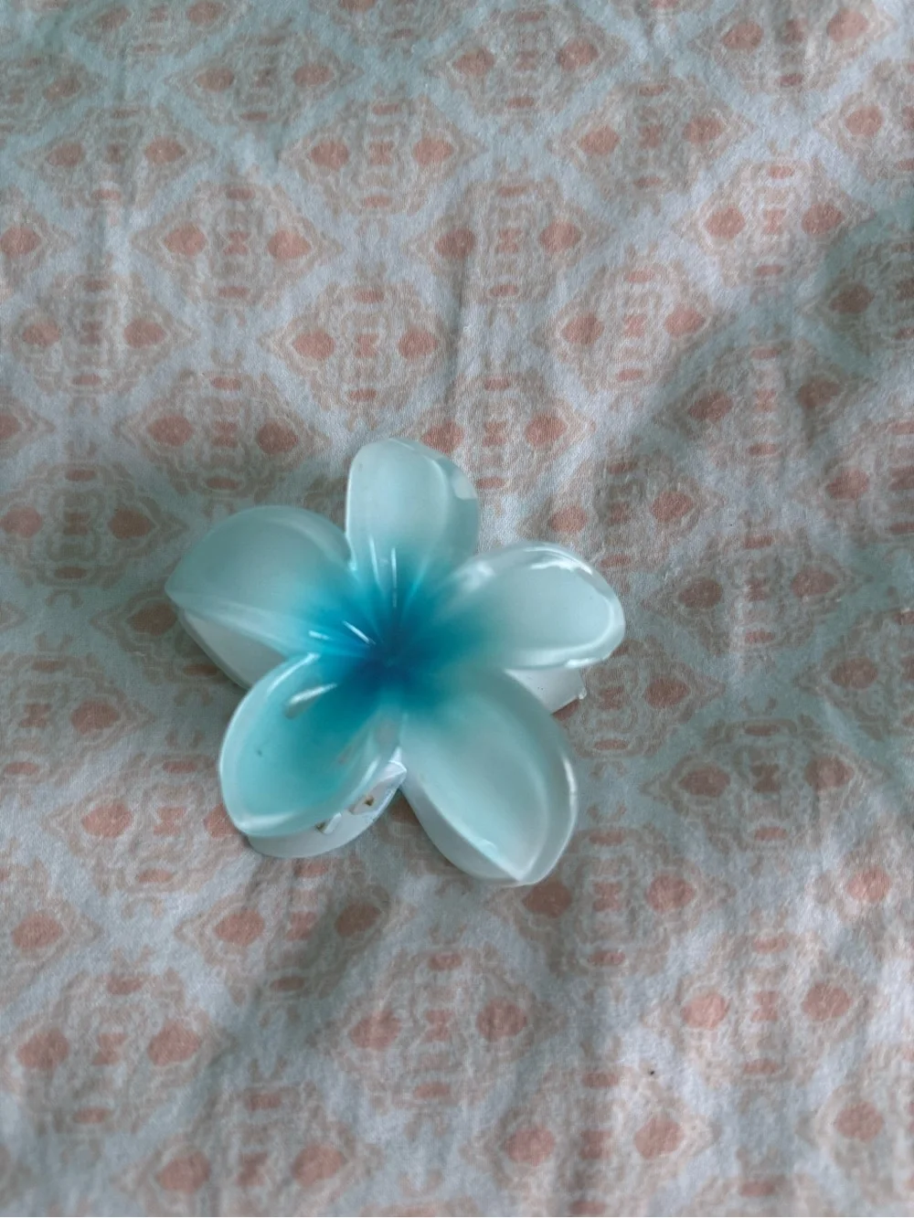 2 Blue Ombre Plumeria Flower Hair Clip